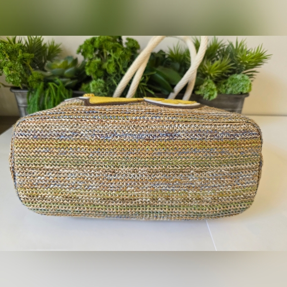 Brighton Bella Limone Soft Sea Grass Tote/Leather Applique/Signature Heart Charm - Picture 10 of 16